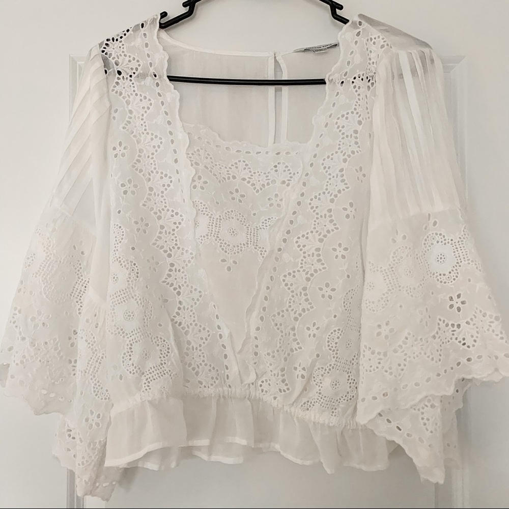 American Eagle Square Neck Long Sleeve Top
